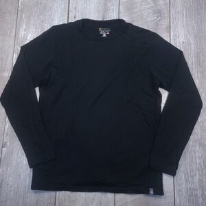 Cloudveil Base Layer Top Mens Medium Black 100% Merino Wool Long Sleeve Shirt